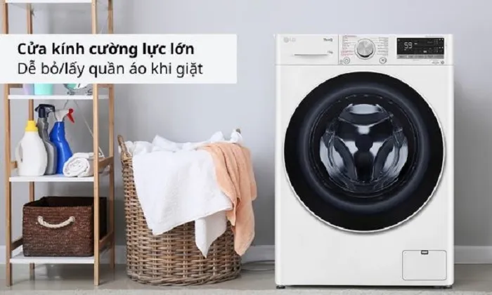 Máy giặt LG 11kg FV1411S4WA cửa kính cường lực 